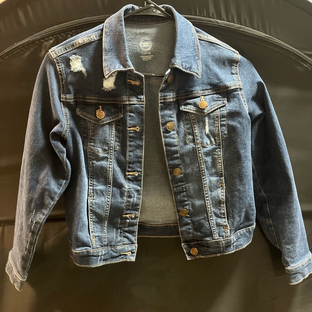 Girls denim jean jacket size 10/12